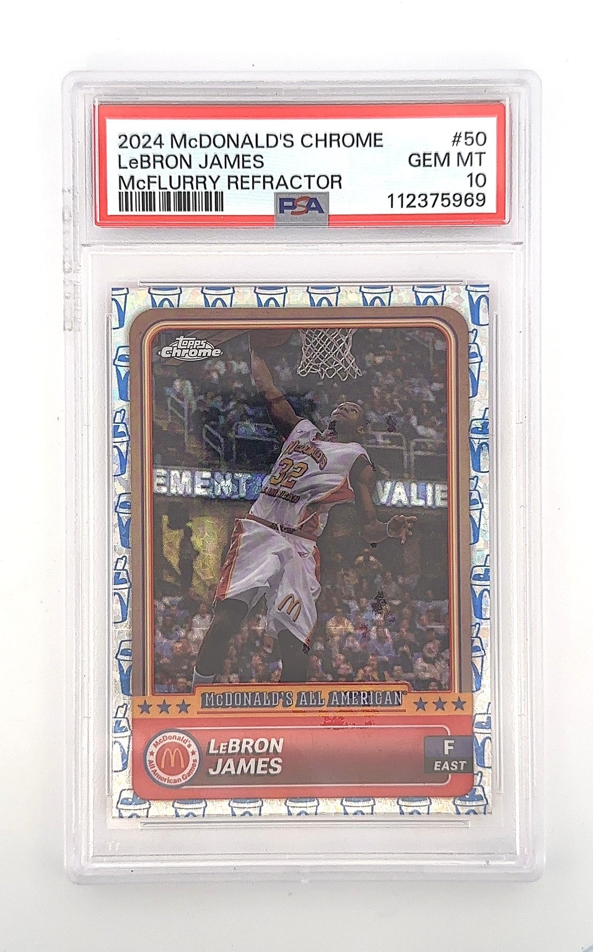 2024 Topps Chrome McDonald’s All American LeBron James [McFlurry Refractor] #50 PSA 10 — front