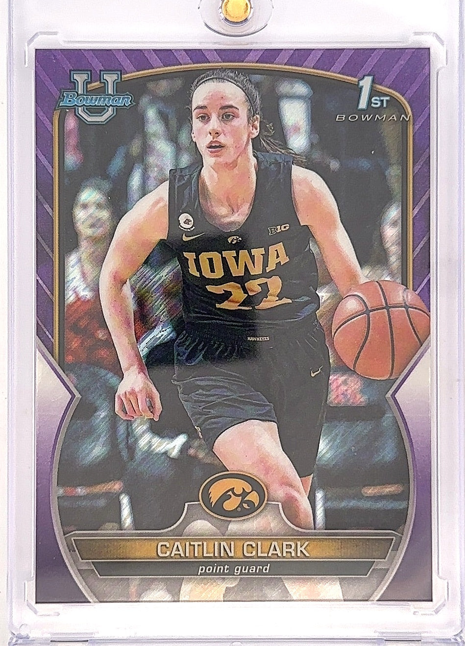 2022 Bowman Chrome University Caitlin Clark [Purple] #50 — front