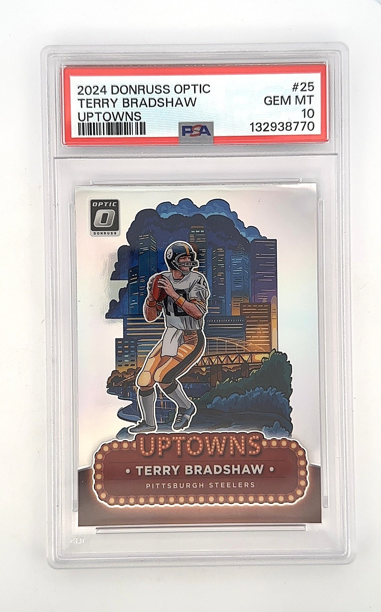 2024 Panini Donruss Optic Uptowns Terry Bradshaw #25 PSA 10 — front