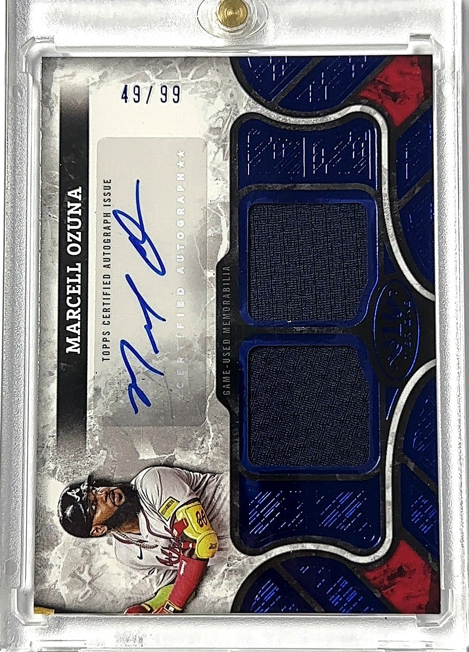 2025 Marcell Ozuna Topps Tier One Relics Auto /99 — front