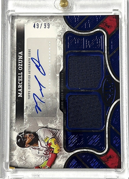 2025 Marcell Ozuna Topps Tier One Relics Auto /99 — front