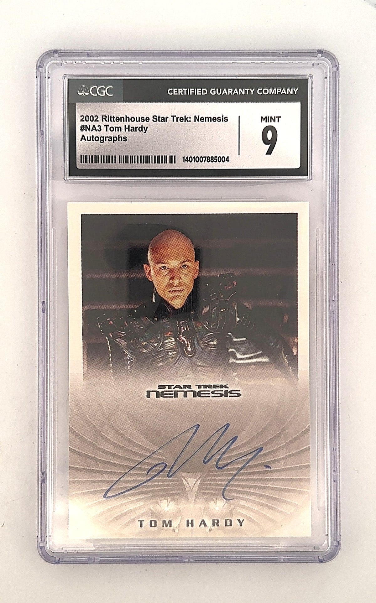 Tom Hardy 2002 Rittenhouse Star Trek Nemesis #NA3 Autograph CGC MINT 9 — front
