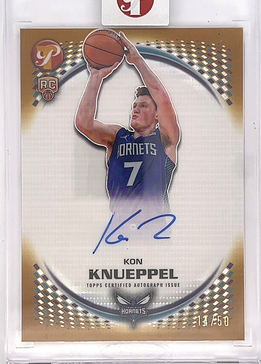 2025 Topps Pristine Rookie Autograph Kon Knueppel [Gold] #PR-KK — front