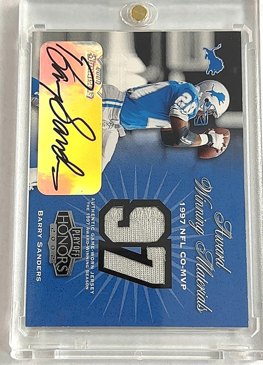 Barry Sanders 2002 Honors Patch Auto AW-9 /150 — front