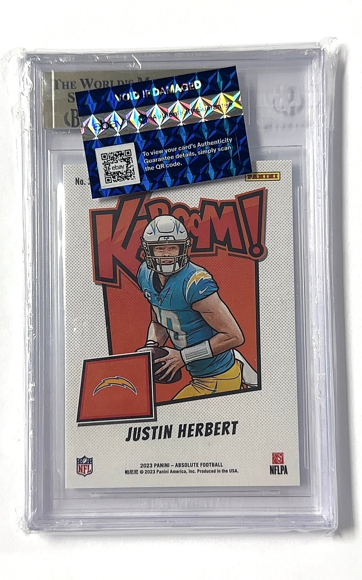 Justin Herbert Absolute Kaboom BGS GEM MINT 9.5 — back