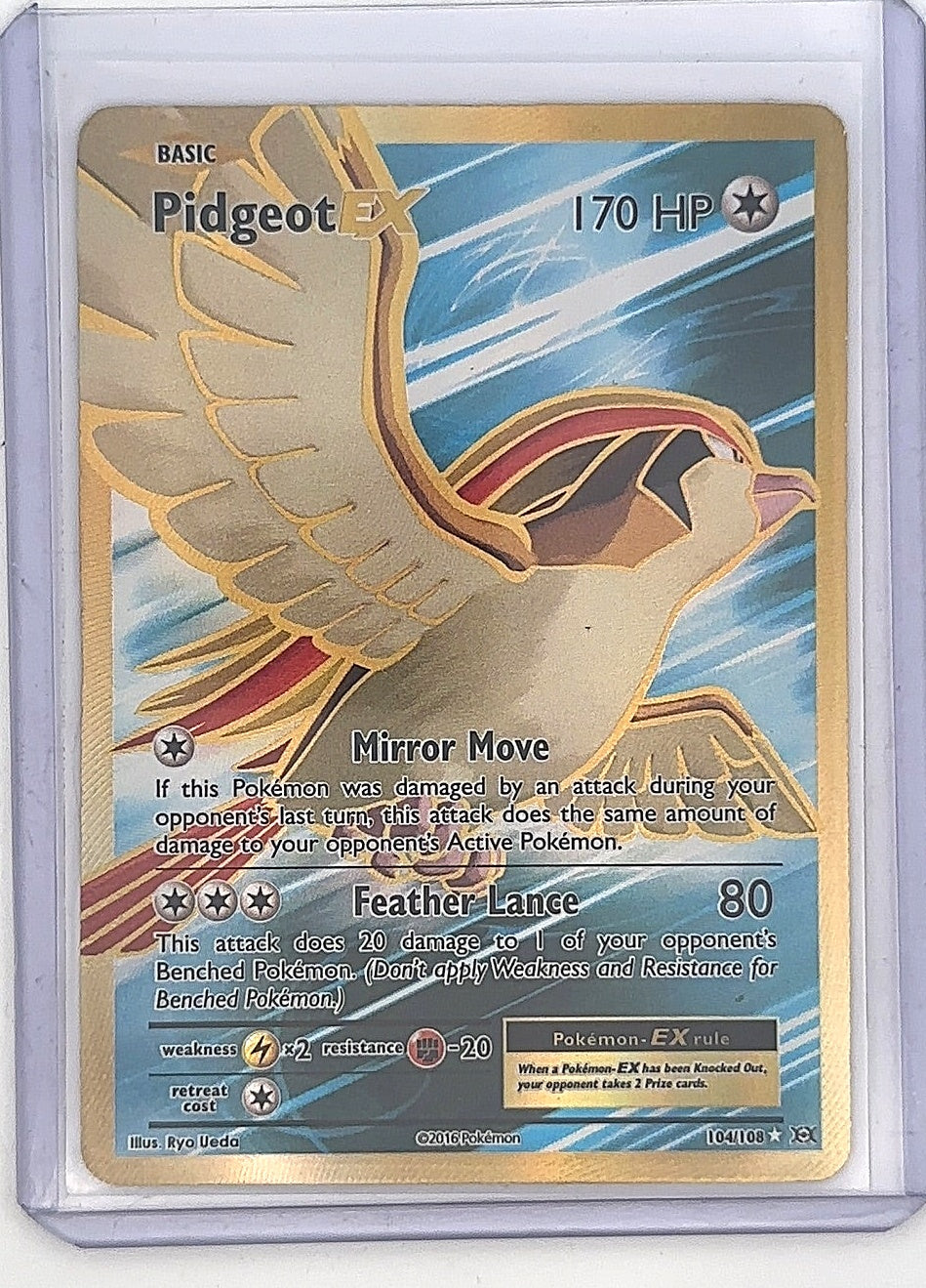 Pidgeot EX (Full Art) #104/108 — front