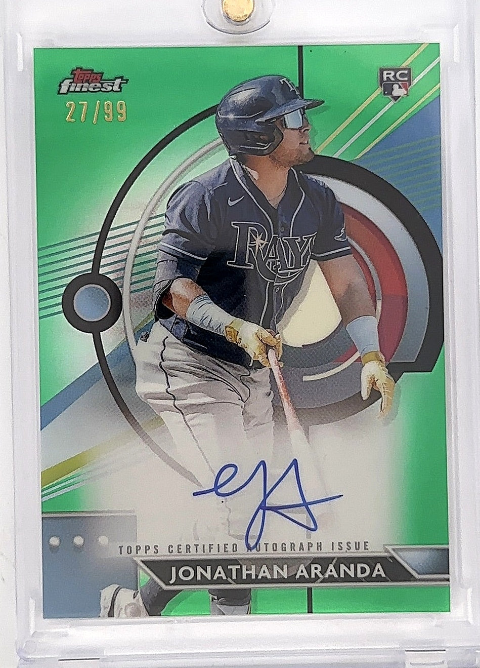 2023 Topps Finest Autographs Jonathan Aranda [Green] #FA-JA — front