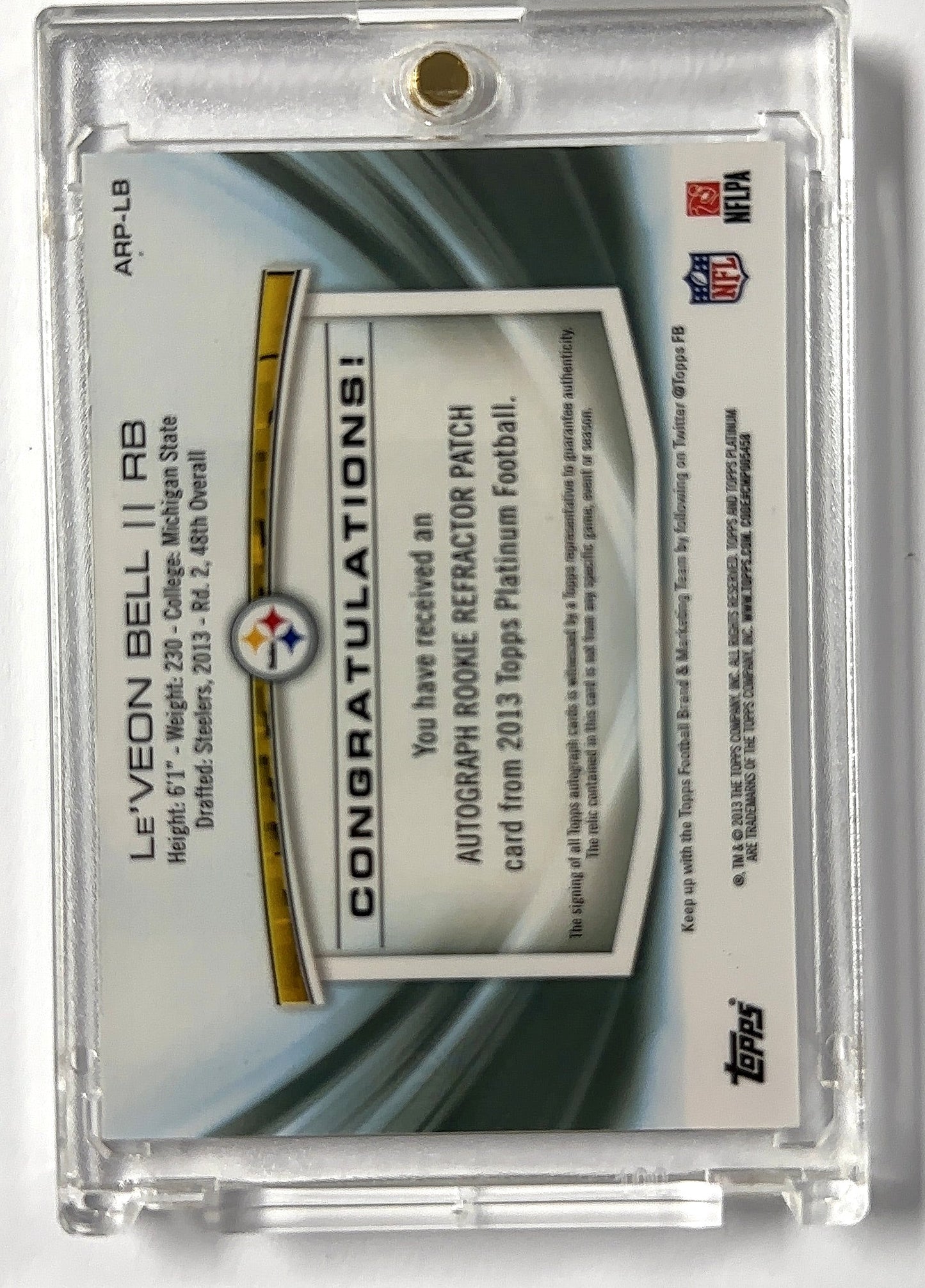 Le'Veon Bell Topps Platinum RPA /250 Forbes Platinum — back