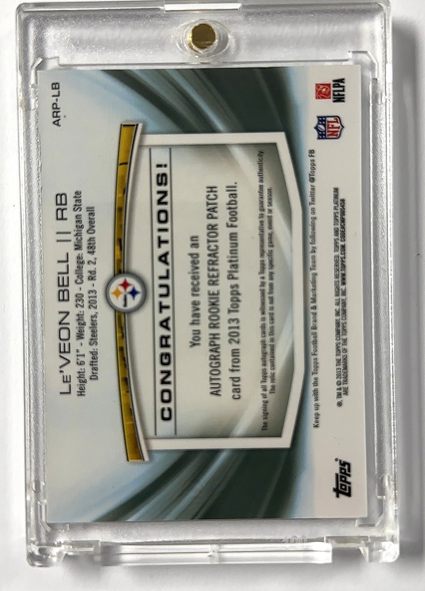 Le'Veon Bell Topps Platinum RPA /250 Forbes Platinum — back