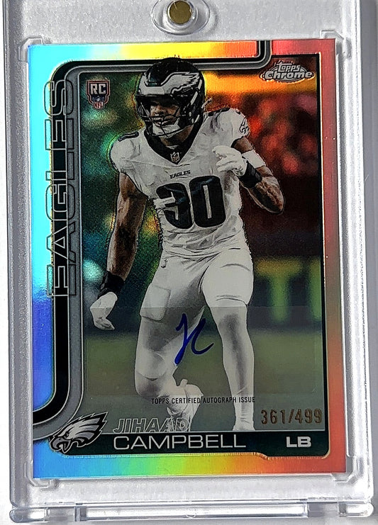 2025 Topps Chrome Rookie Autograph Jihaad Campbell [Refractor] #RA-JC AUTO — front