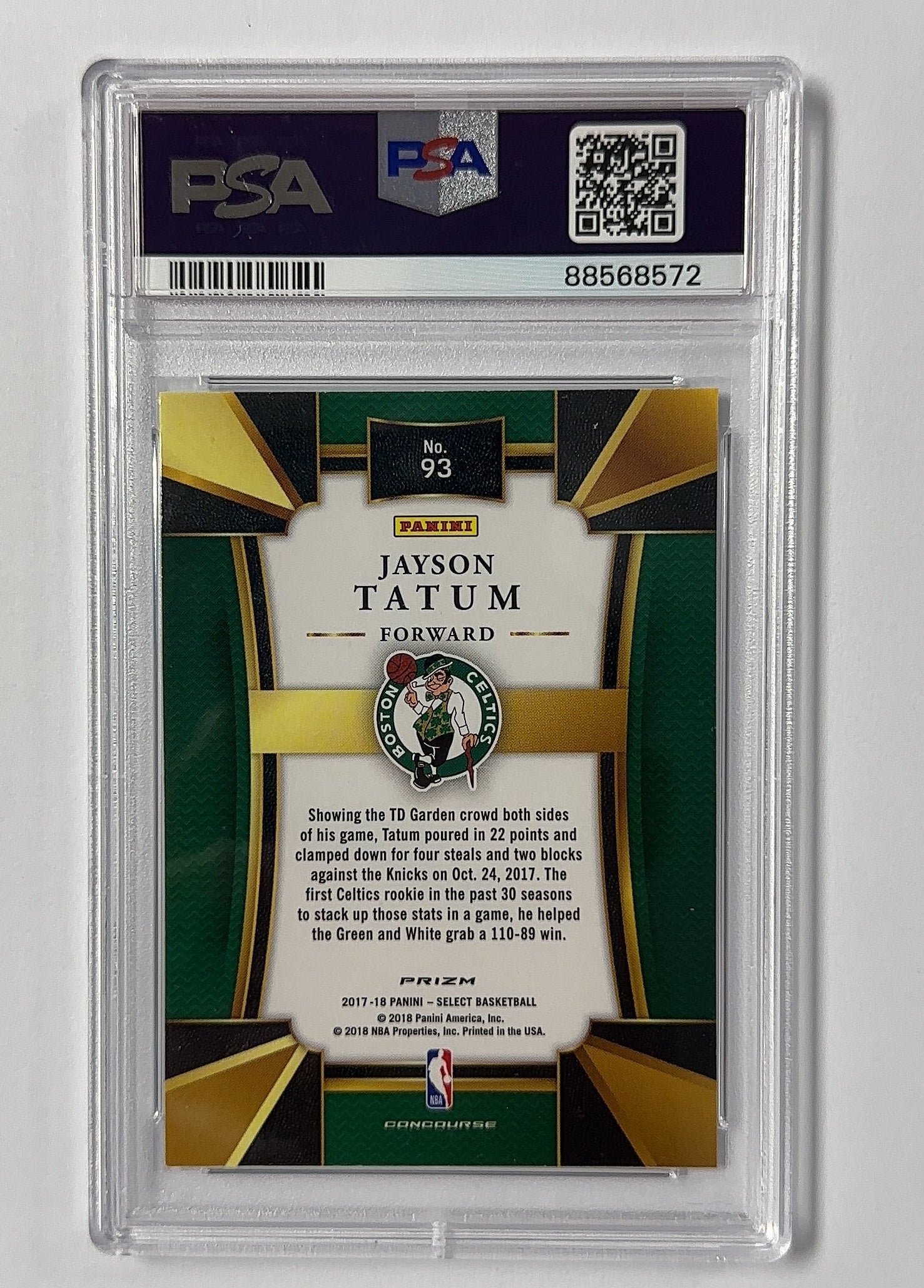 Jayson Tatum - PSA 10 Select — back
