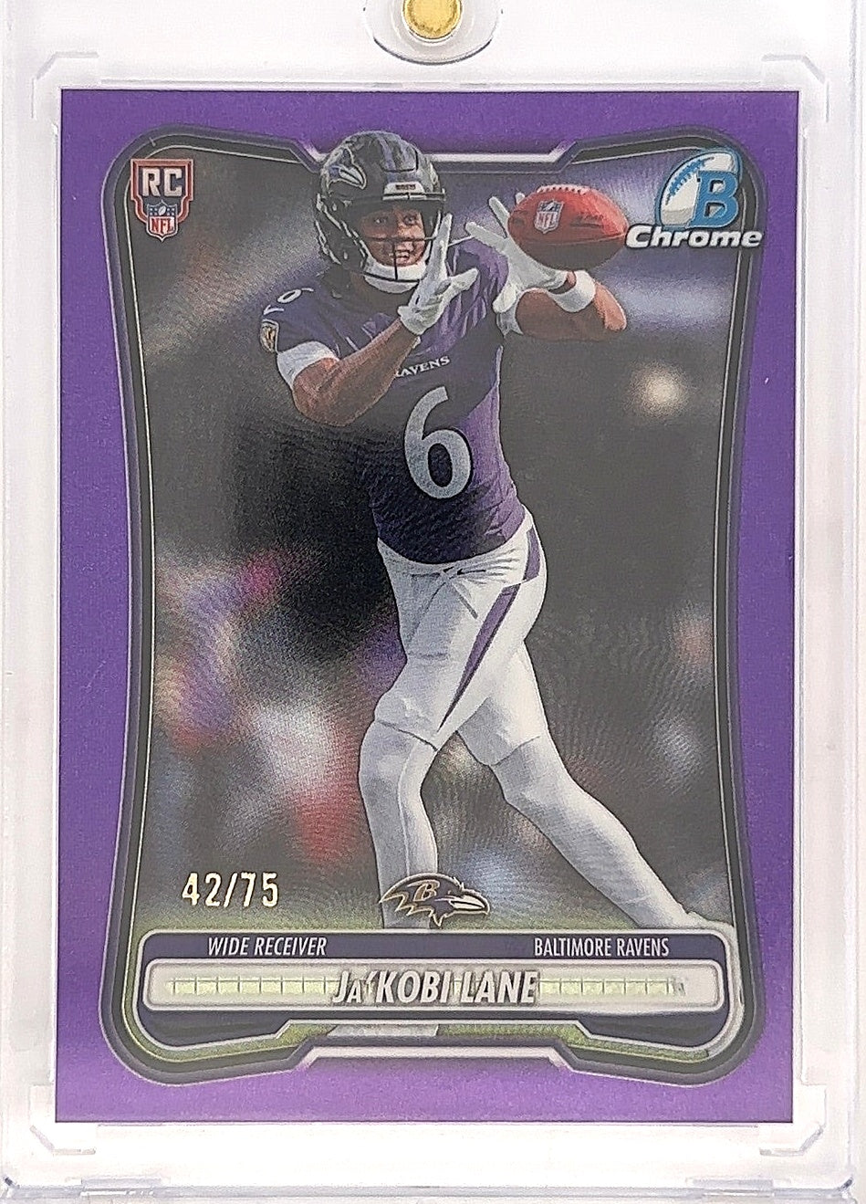 2026 Bowman Chrome NFL Ja'Kobi Lane [Purple Refractor] #BCV-127 — front