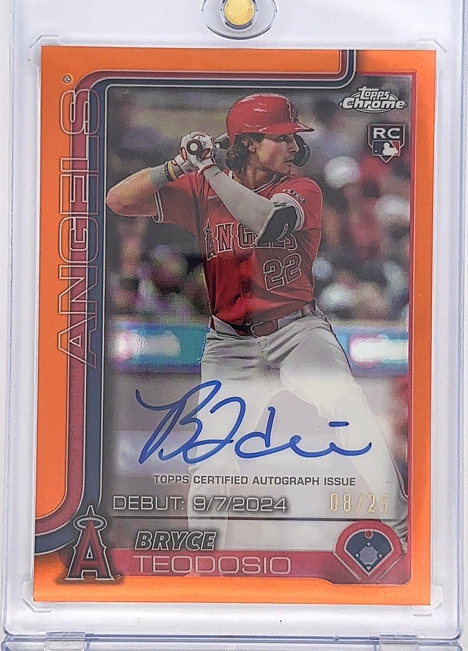 Bryce Teodosio Topps Chrome Rookie Debut 08/25 Autograph — front