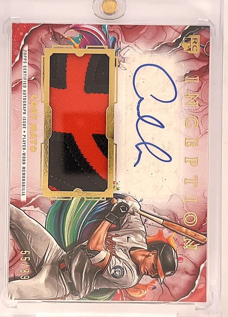 Coby Mayo Inception Rookie Patch Auto /99 2025 — front