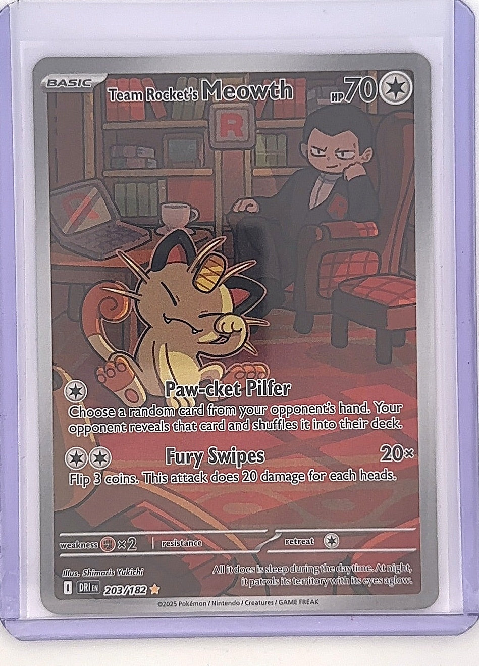 Team Rocket's Meowth - 203/182 #203/182 — front