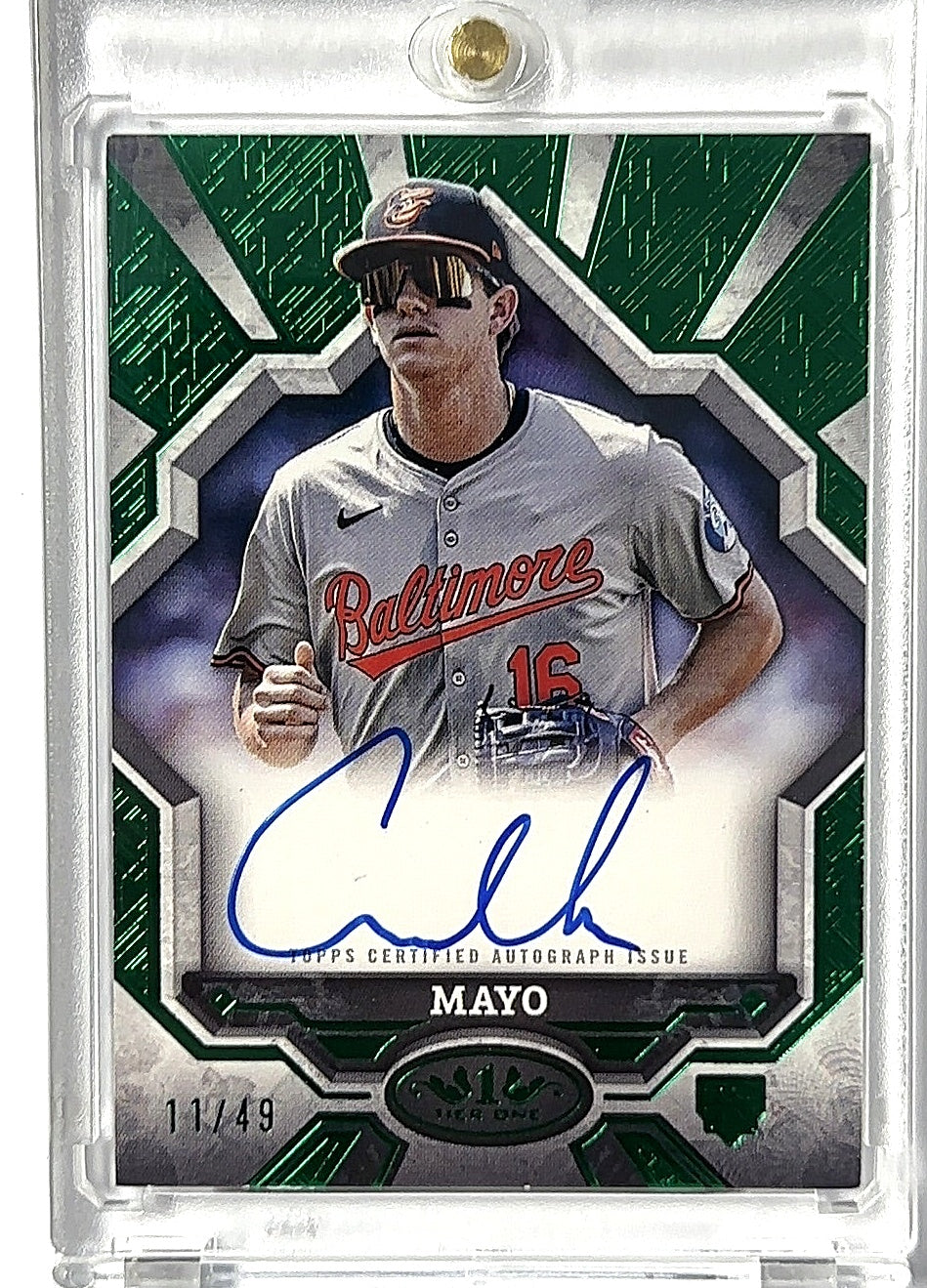 2025 Coby Mayo Topps Tier One Break Out Auto /49 — front