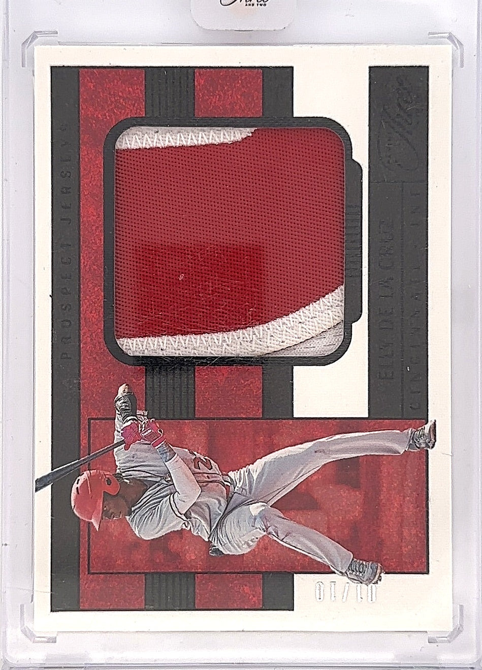 2023 Panini Three and Two Elly De La Cruz Black Parallel 01/10 #PJ-EDC — front