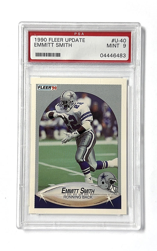 1990 Fleer Update Emmitt Smith #U-40 RC PSA 9 — front