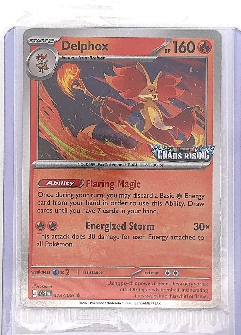 Delphox - 013/086 (Chaos Rising Stamped) #013/086 — front