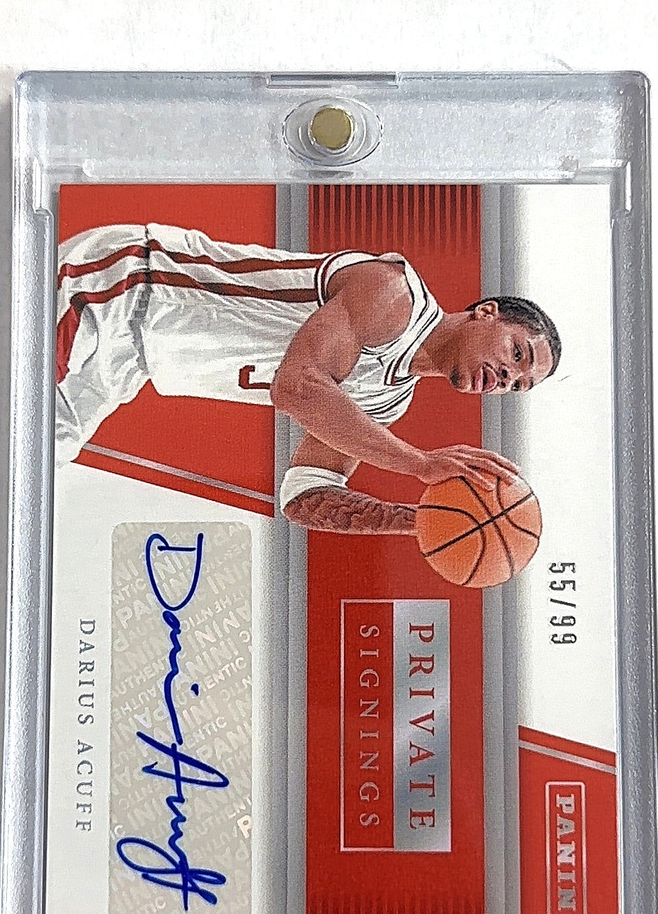 Darius Acuff Panini Private Signings /99 — front