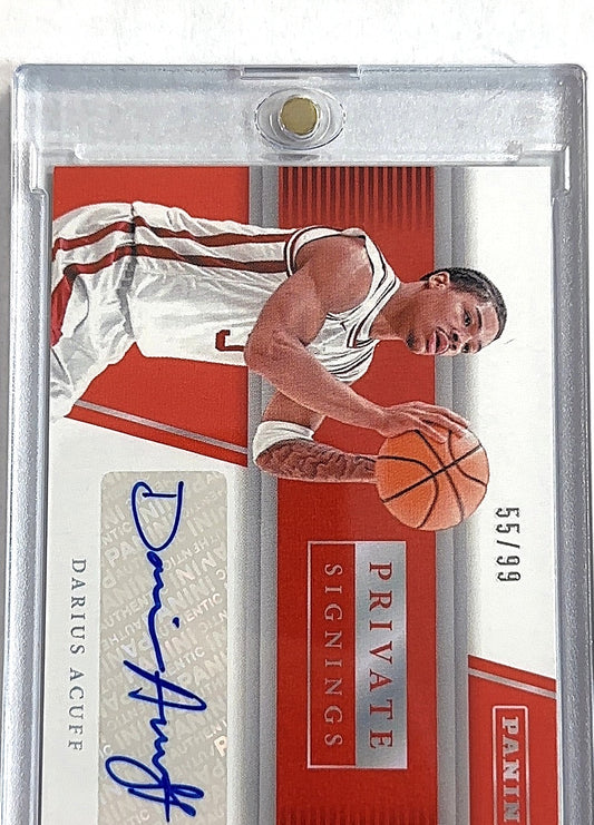Darius Acuff Panini Private Signings /99 — front