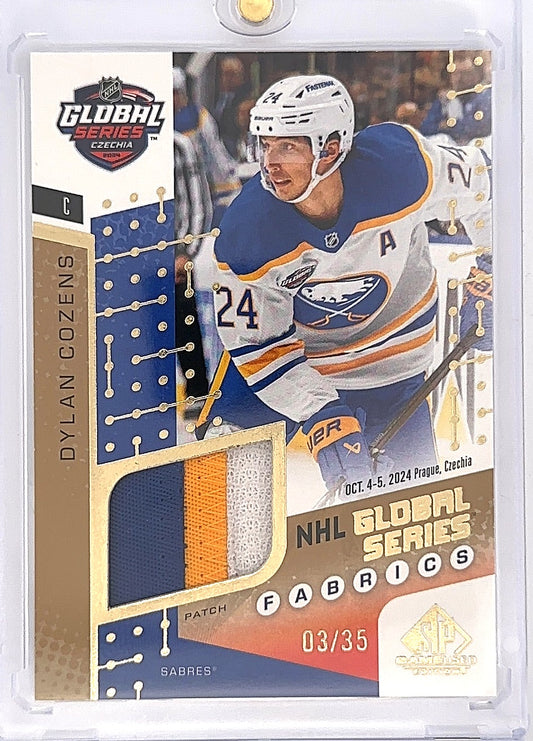 2025-26 SP Game Used Hockey Dylan Cozens Global Series Fabrics /35 GSF1-2 — front