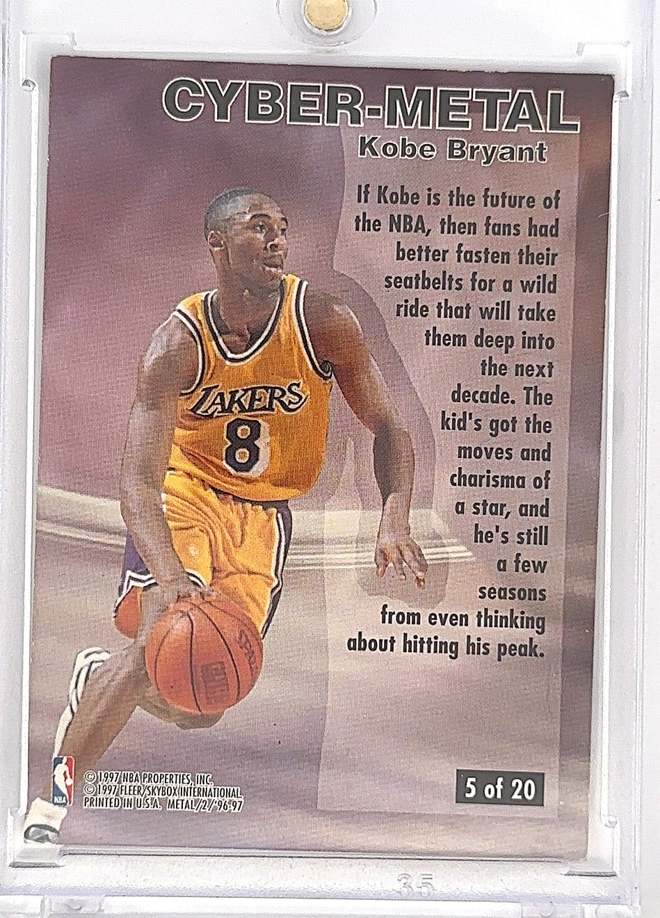 1996 Metal Cyber Metal Kobe Bryant #5 — back