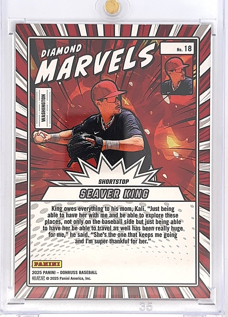 2025 Panini Donruss Diamond Marvels Seaver King [Gold Ice] #18 — back