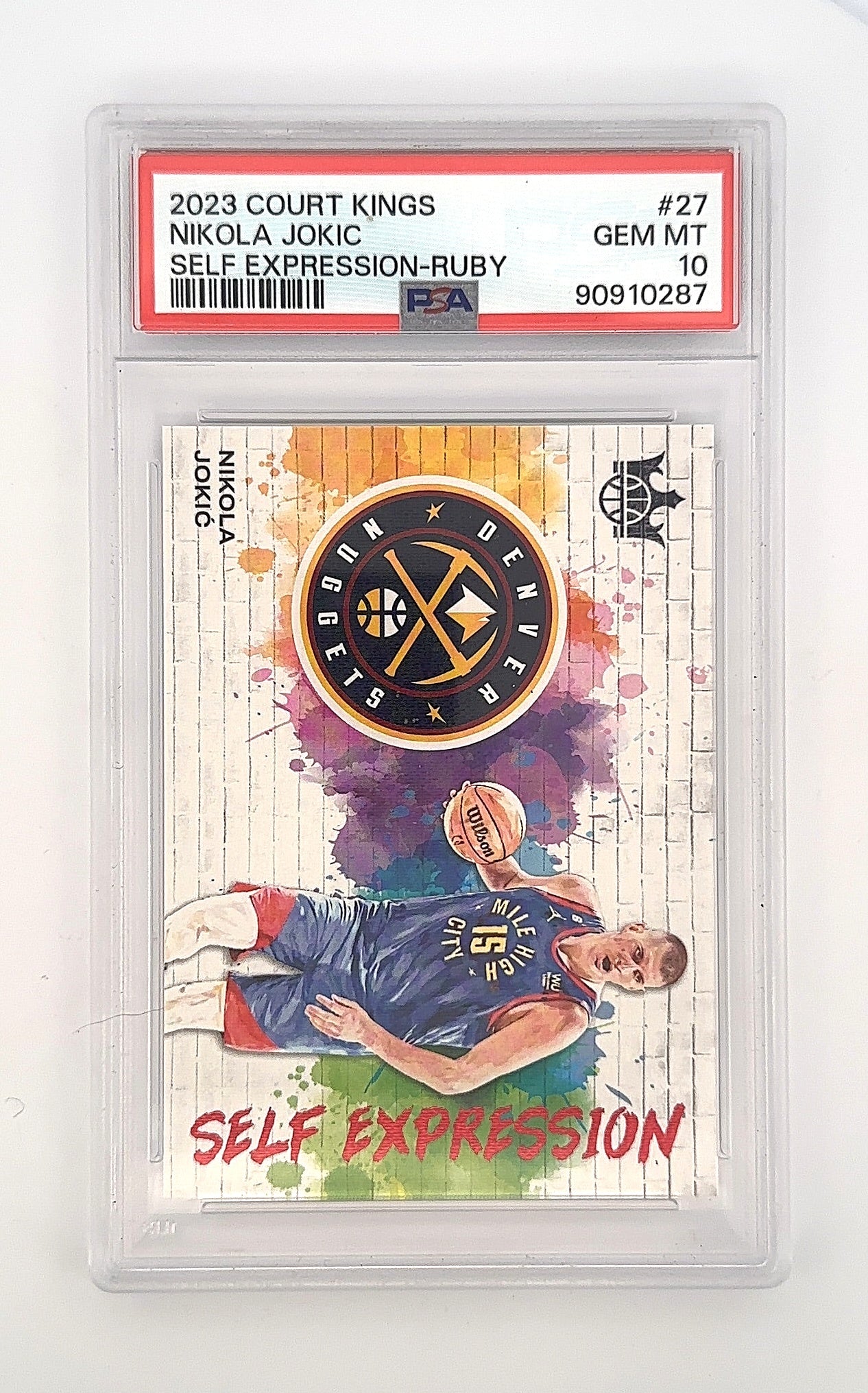 2023 Panini Court Kings Self Expression Ruby Nikola Jokic #27 PSA 10 — front
