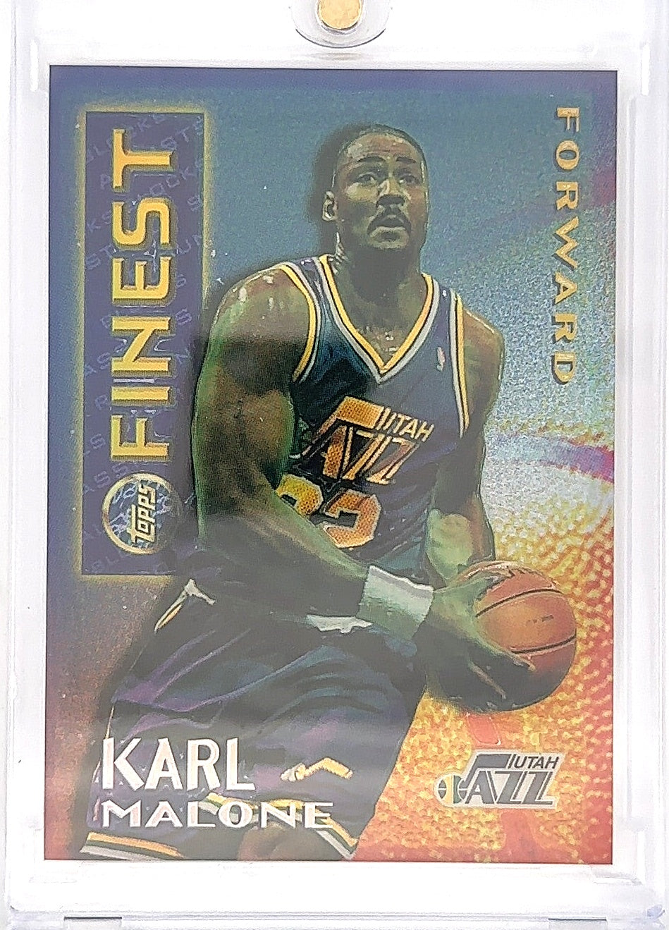 1995 Finest Mystery Karl Malone [Borderless Refractor] #M12 — front