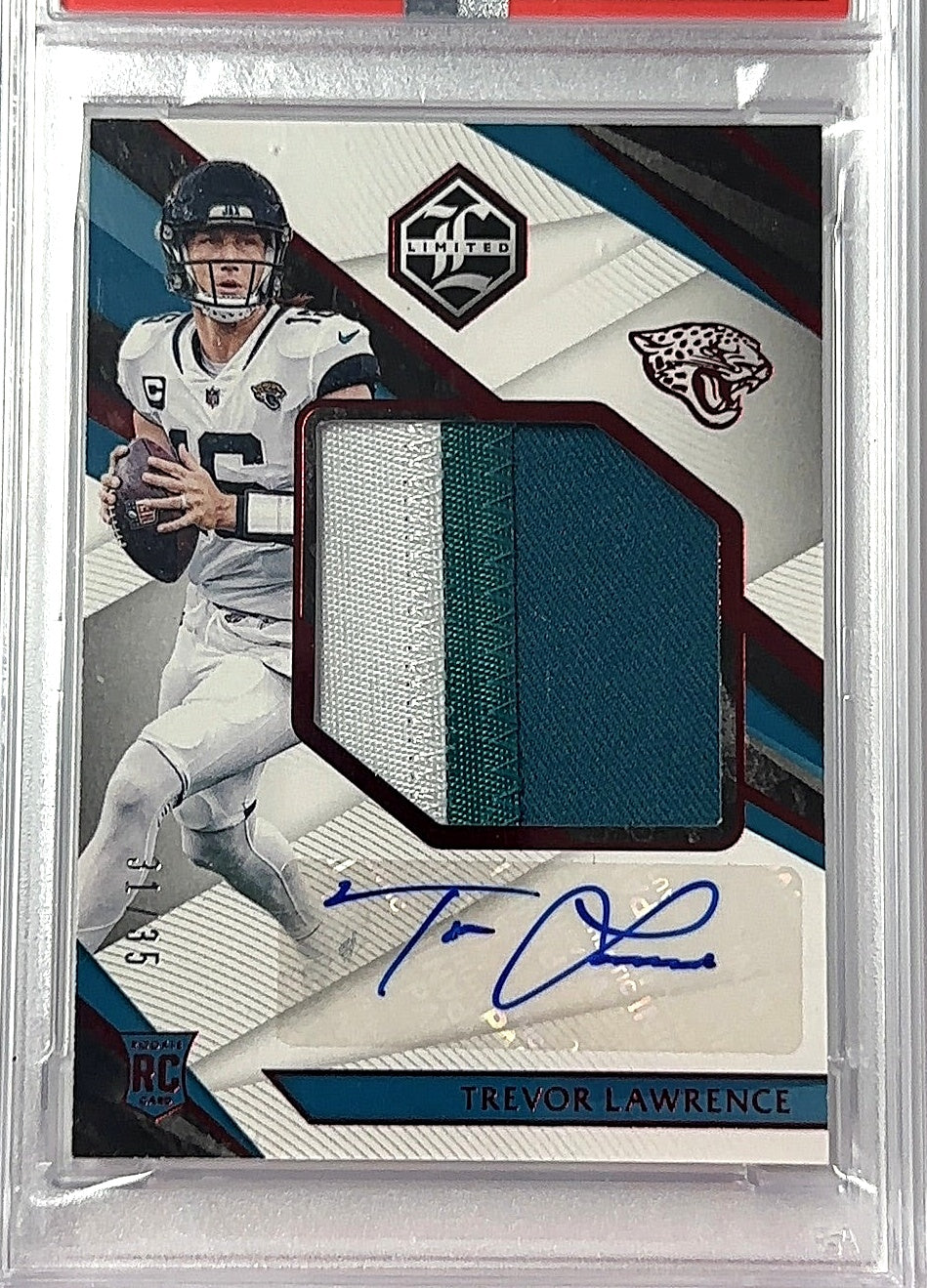 2021 Panini Limited Trevor Lawrence [Patch Autograph Silver Spotlight] #143 RC AUTO PSA 10 Auto — front