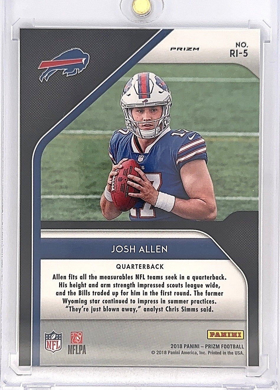 2018 Panini Prizm Rookie Introduction Josh Allen [Silver Prizm] #RI-5 — back