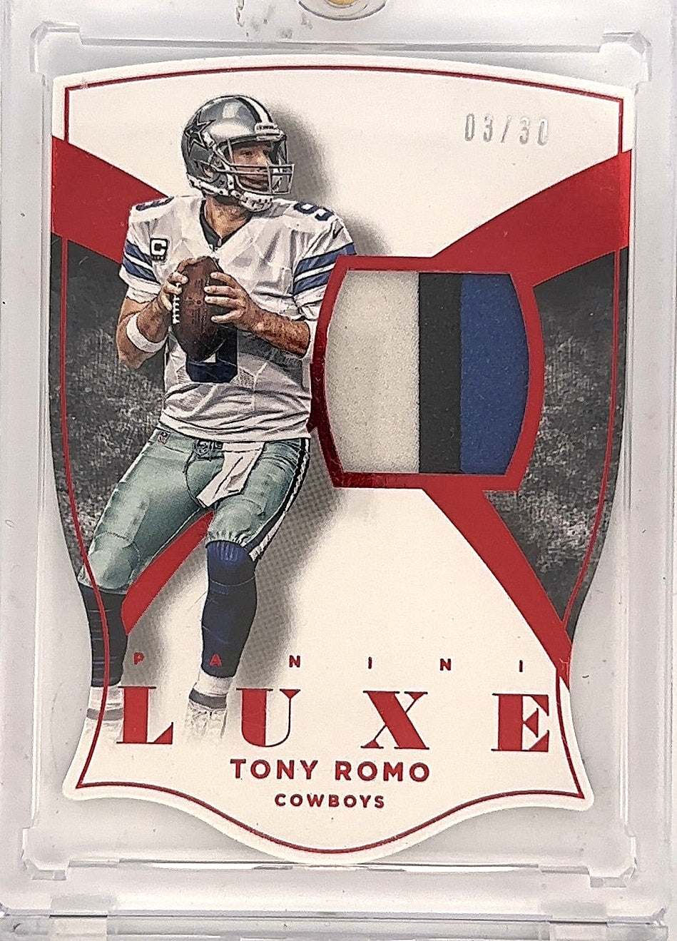 Tony Romo Panini Luxe Game Used Patch /30 — front