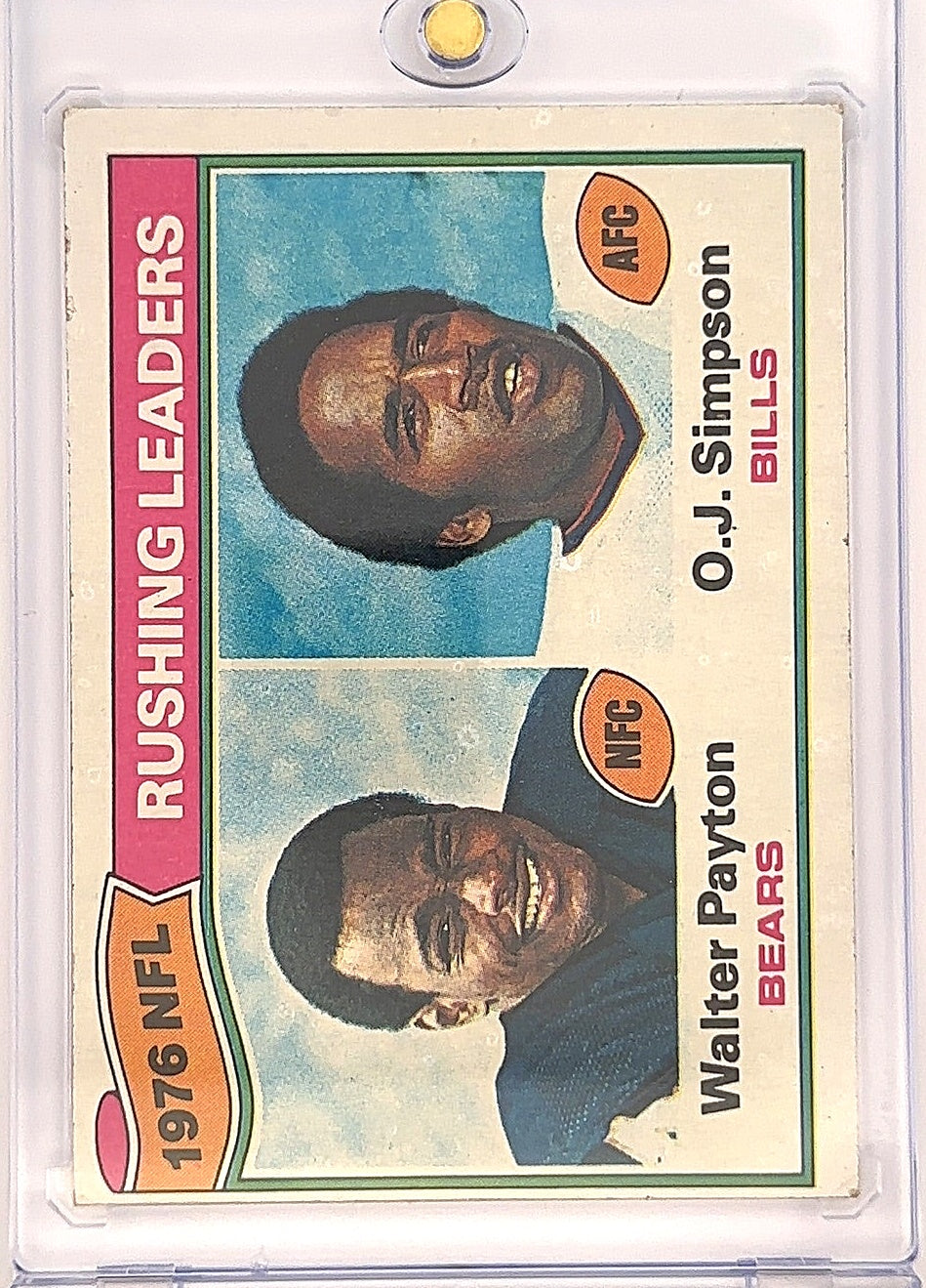 Walter Payton & O.J. Simpson 1976 NFL Rushing Leaders #3 — front