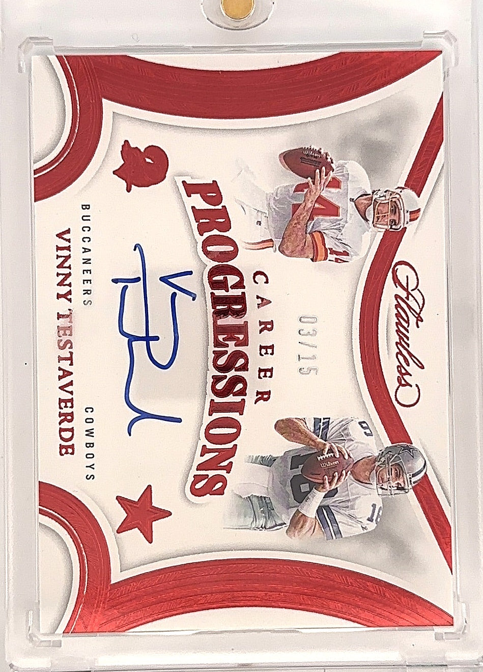 2025 Panini Flawless Career Progressions Vinny Testaverde [Ruby] #19 — front