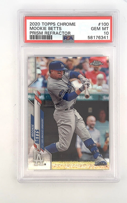 2020 Topps Chrome Mookie Betts [Prism Refractor] #100 PSA 10 — front