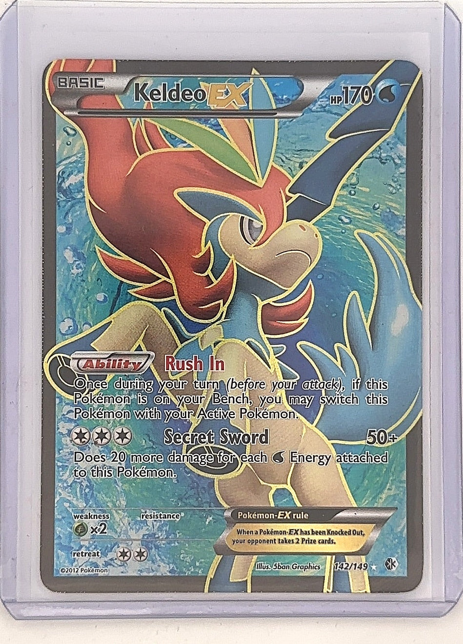 Keldeo EX (142 Full Art) #142/149 — front