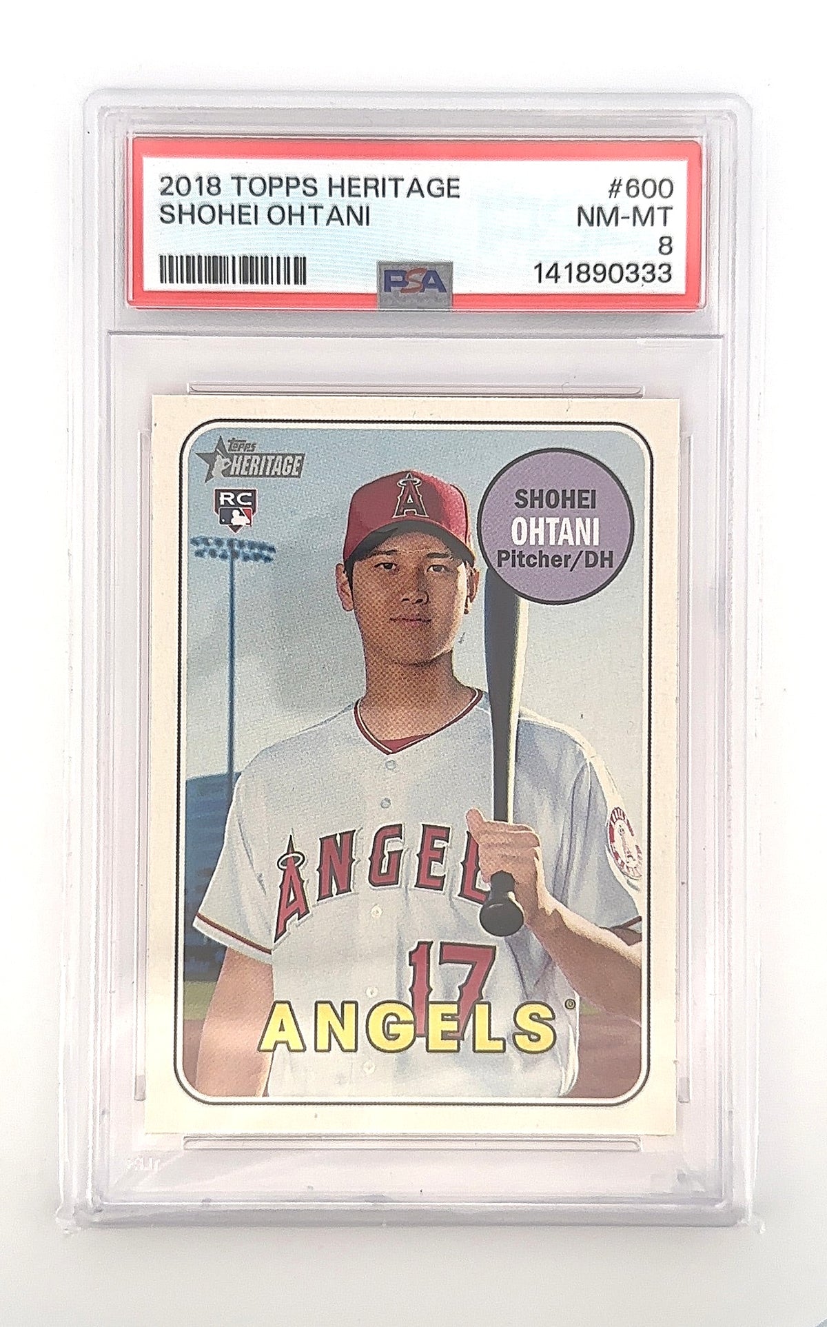 2018 Topps Heritage Shohei Ohtani #600 PSA 8 — front