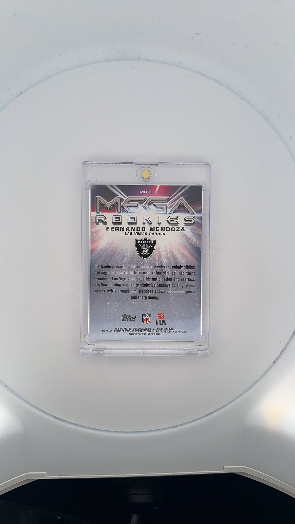 2026 Bowman Mega Rookie Mojo Fernando Mendoza #MR-1 — back