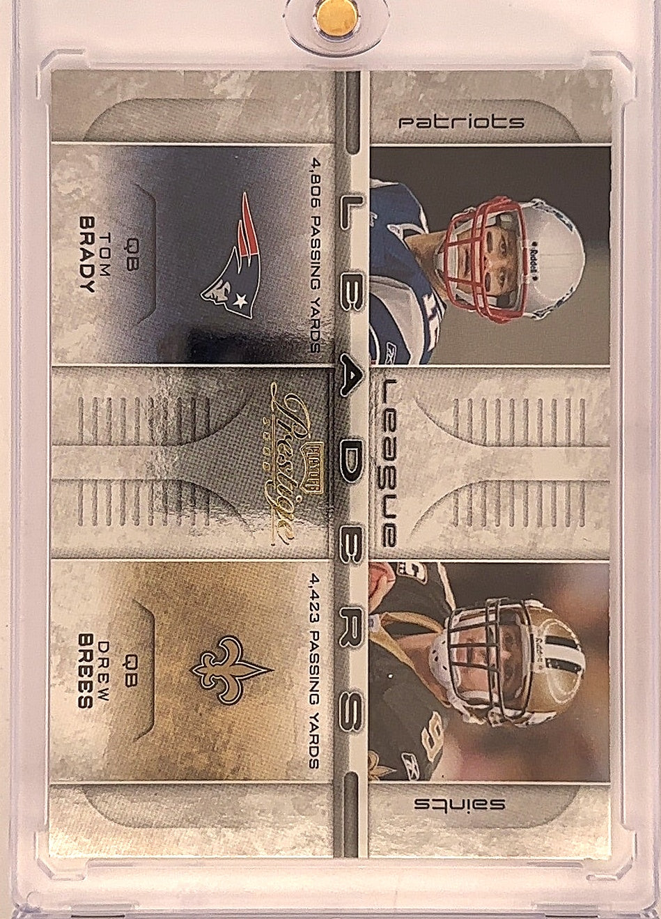 2007 Playoff Prestige League Leaders Drew Brees / Peyton Manning #LL-1 — front