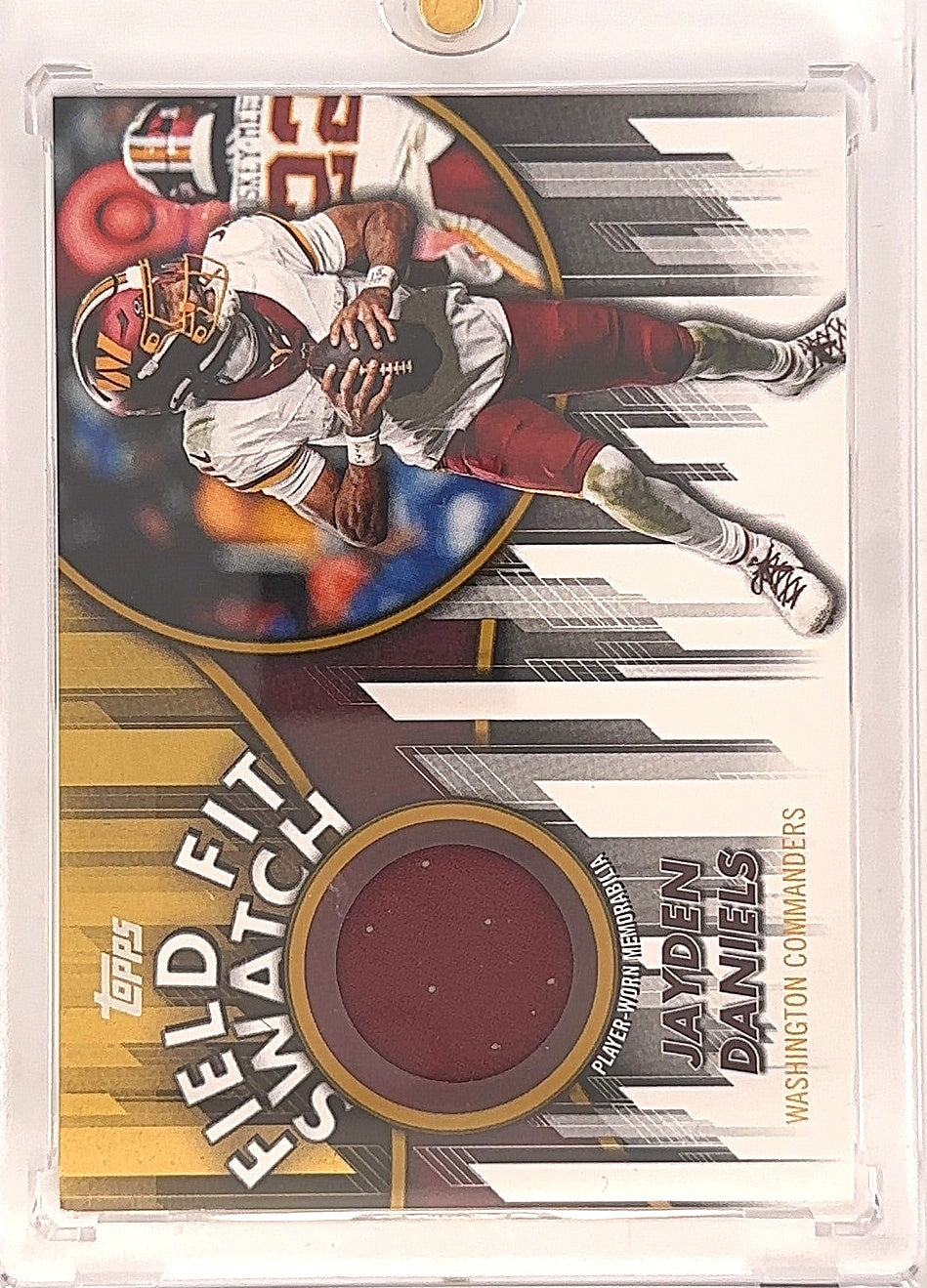 2026 Topps Flagship Field Fit Swatch Collection Jayden Daniels [Gold] #FFSC-JDA — front