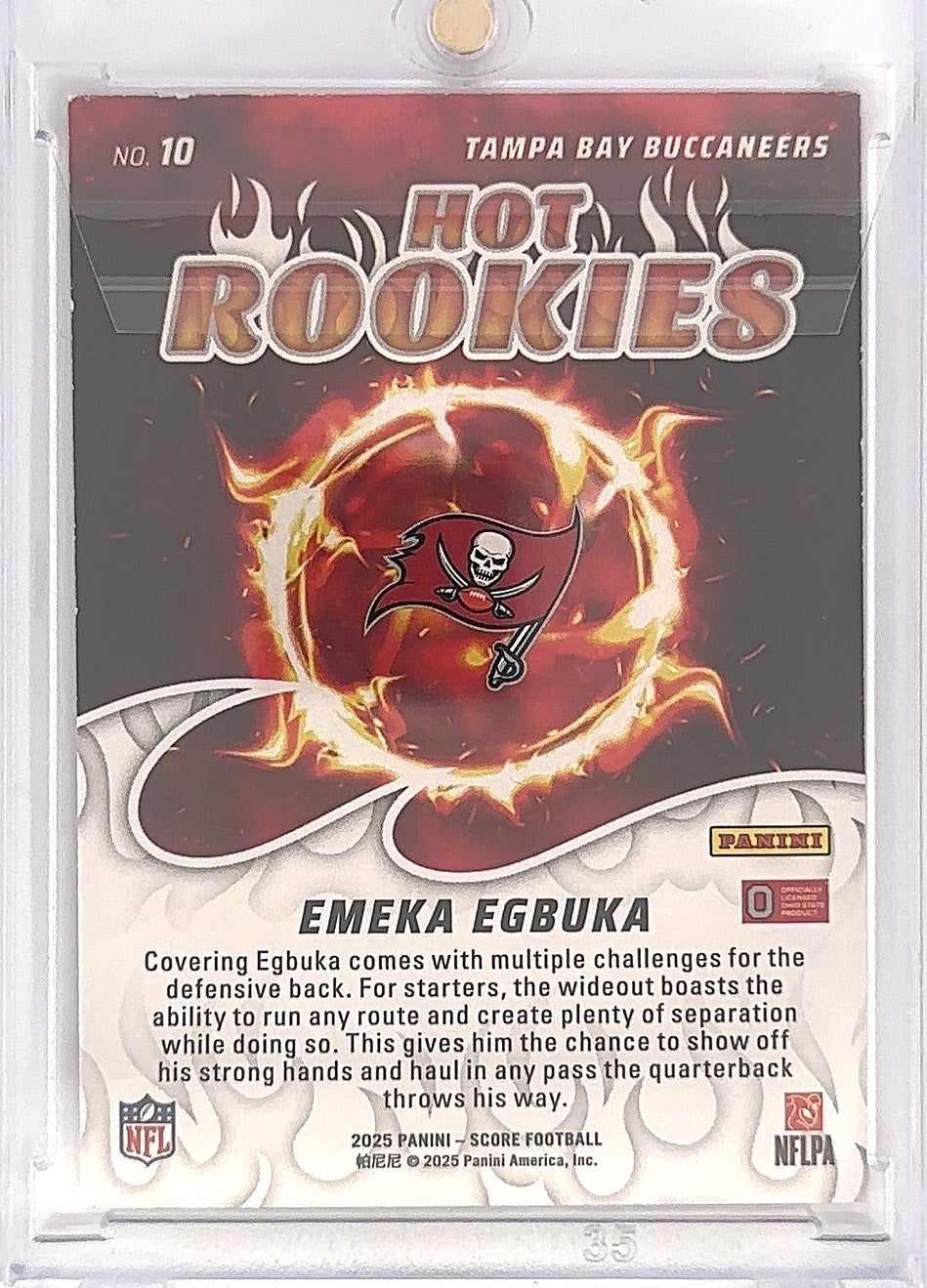 2025 Panini Score Hot Rookie Emeka Egbuka /35 [Artist’s Proof] #10 — back