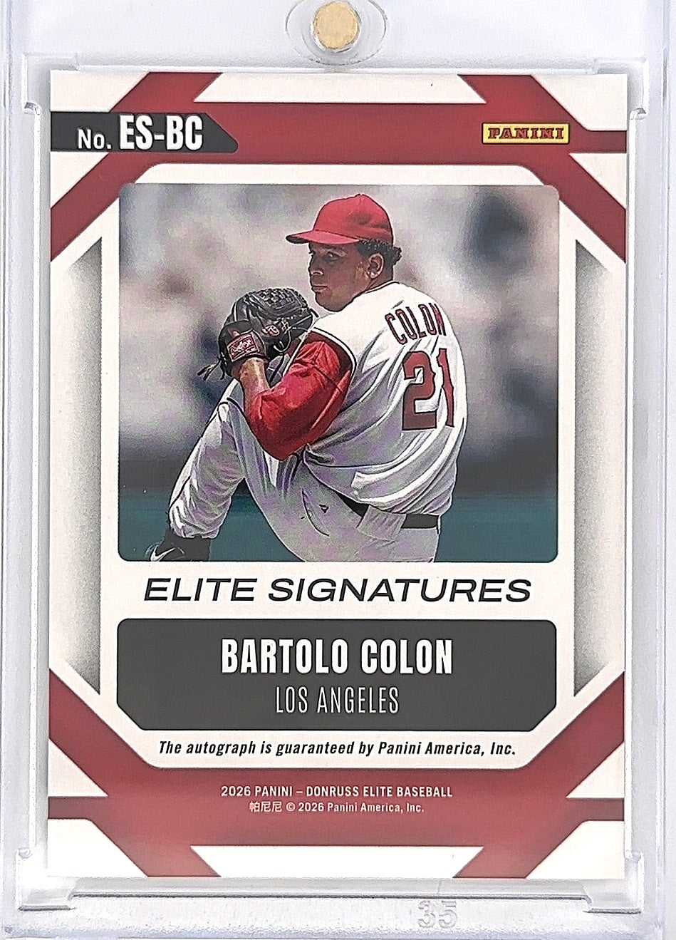 2026 Panini Donruss Elite Signature Bartolo Colon [Green Disco] #ES-BC — back