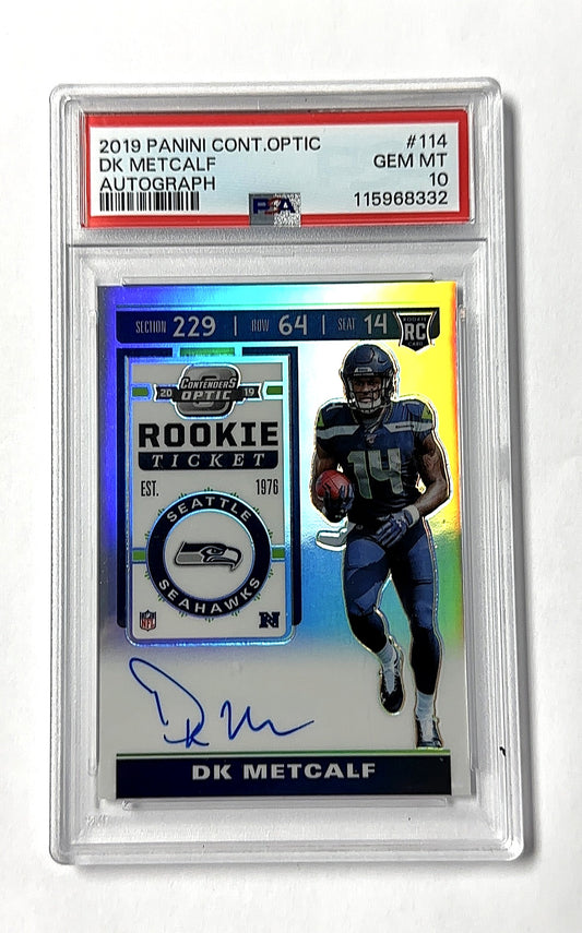 2019 Panini Contenders Optic DK Metcalf [Autograph] #114 RC AUTO — front