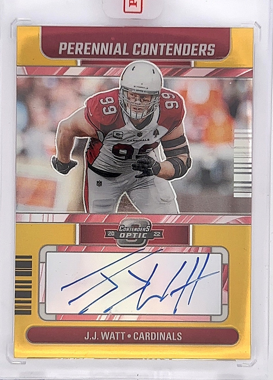 2022 Panini Contenders Optic Perennial Autographs J.J. Watt [Gold] #PCA-JW — front