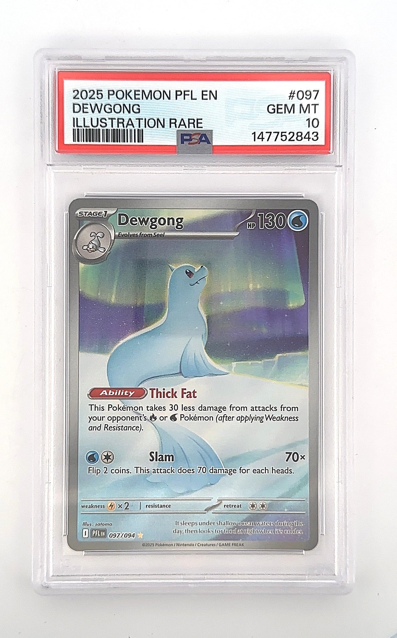 Dewgong - 097/094 #097/094 PSA GEM MT 10 — front