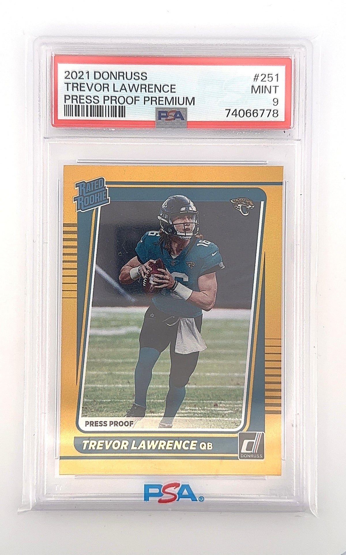 2021 Panini Donruss Trevor Lawrence [Press Proof Premium] #251 PSA 9 — front