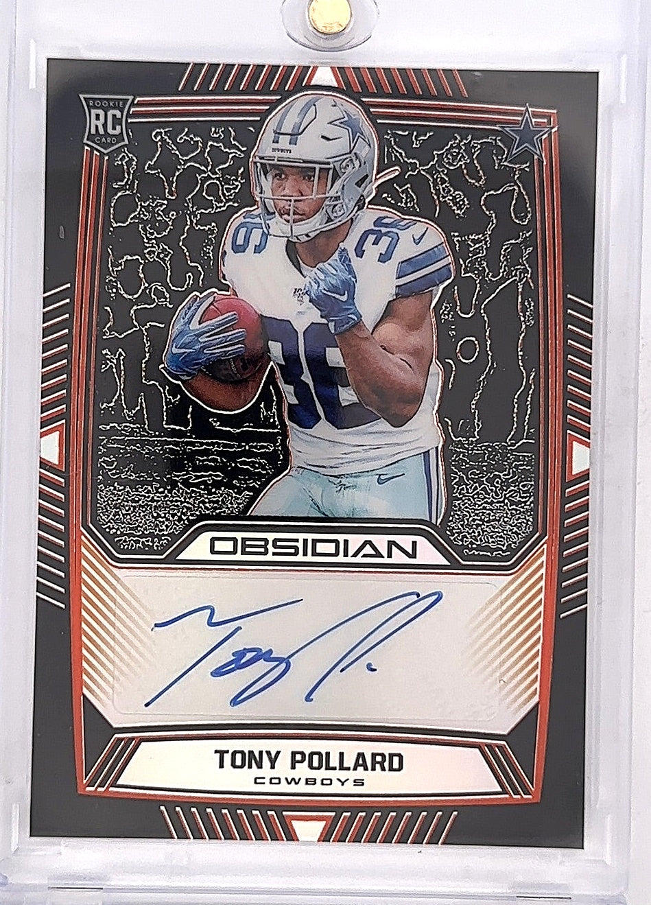 Tony Pollard Obsidian Rookie Auto /75 — front
