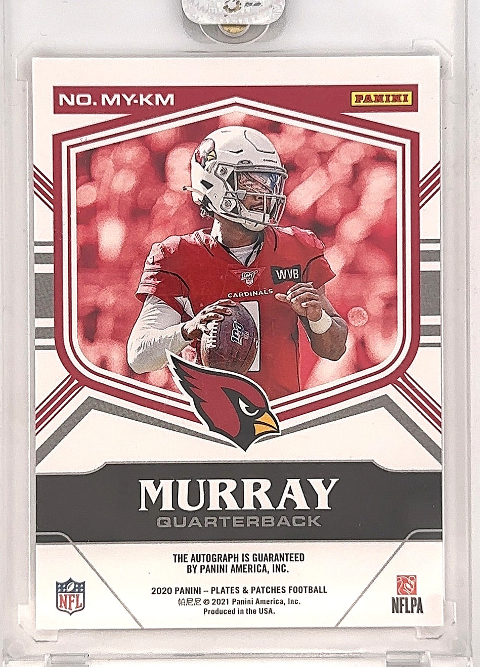 2023 Panini Plates and Patches 2020 Mystic Marks Kyler Murray [Orange] #MY-KM — back