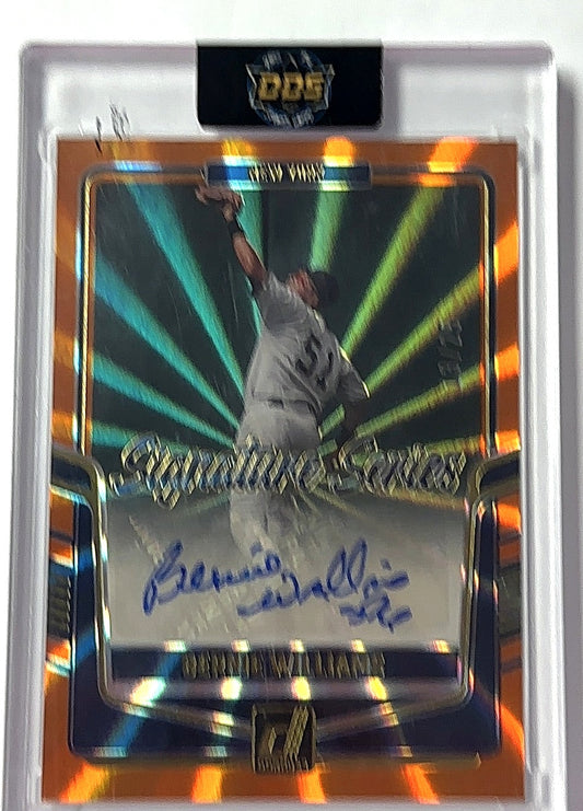 2025 Topps Finest Moments Autograph Bernie Williams [Orange Refractor] #FMA-BWI AUTO — front